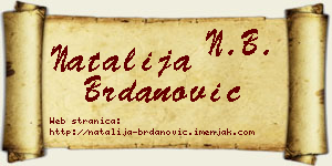 Natalija Brdanović vizit kartica